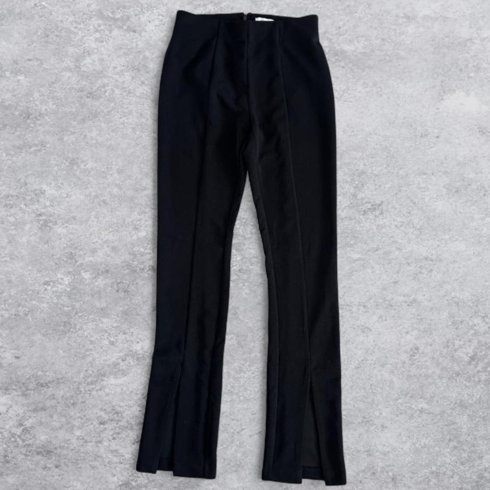BCBG‎ New York Women Onyx Black High Rise Split Hem Leggings Pants Size 0 NWT